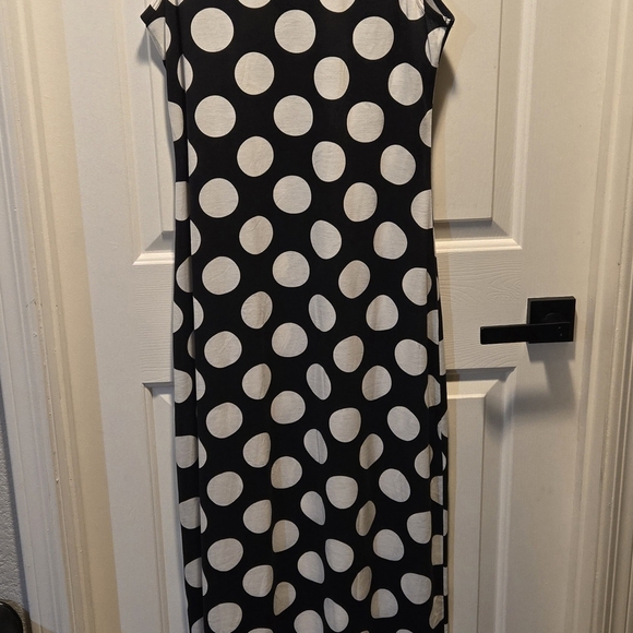 NWT Lularoe Dani LG Polka Dot B&W Maxi Dress Super Versatile One & Done or Layer - Picture 3 of 14